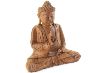 Buddha ze dřeva 21 cm