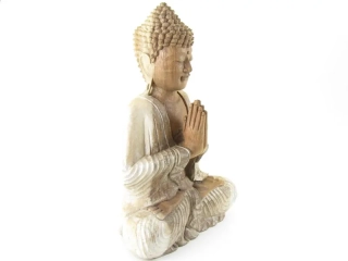Socha malovaná Buddha ze dřeva  42 cm