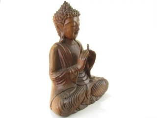 Buddha z Indonésie ze dřeva 31 cm