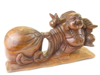 Budai dřevěný s pytlem 30 cm
