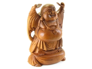 Budai dřevěný ruce nad hlavou 40 cm