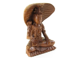 Dřevěná socha Šivy 30 cm s kobrou