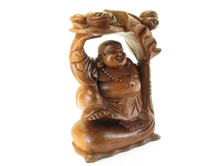 Socha Budai s žábou a soškou 30 cm