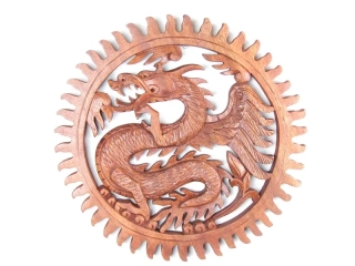Dřevěná nástěnná dekorace drak 30 cm