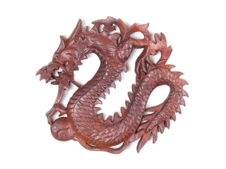 Dřevěná nástěnná dekorace drak 20 cm