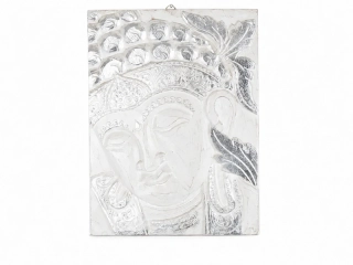Bílý obraz Buddhy – 40 cm