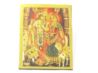 Šiva a Parváti barevný magnet z Indie