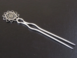 Jehlice kovová do vlasů dvojtá zdobená 