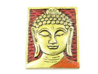 Buddha z kovu 10 cm červený