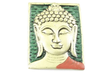 Buddha z kovu 10 cm zelený