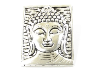 Buddha z kovu 10 cm bílý