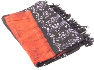 Pareo černé s batikou z Indie 160 cm