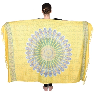 Pareo z Indie žluté mandala 172 cm