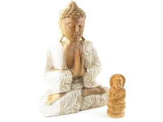 Dva Buddhové ze dřeva